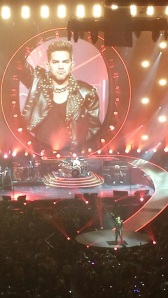 Adam Lambert at the top of the show in the first of at least five costumes